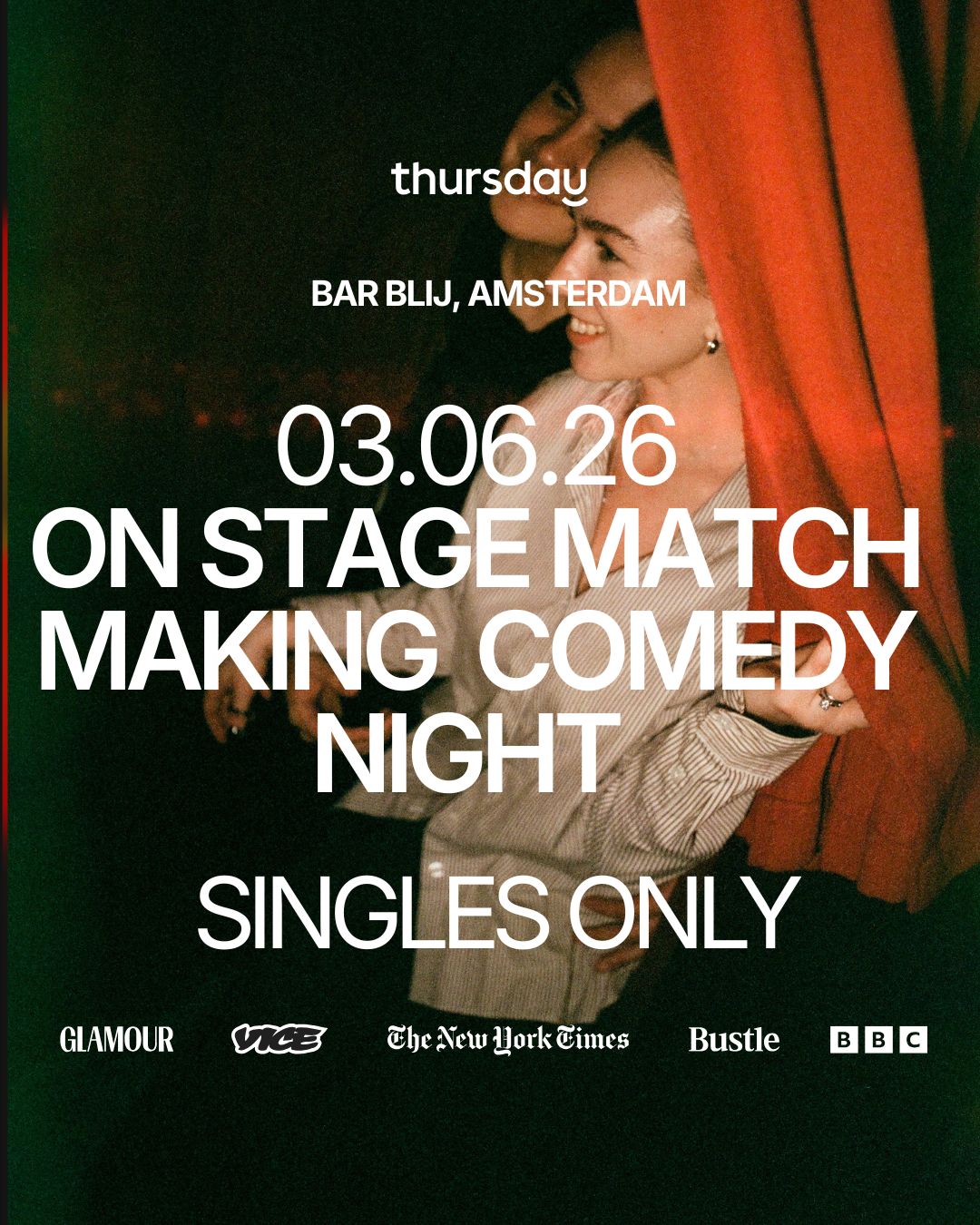 Wednesday  | On-Stage Matchmaking Comedy Night | Bar Blij