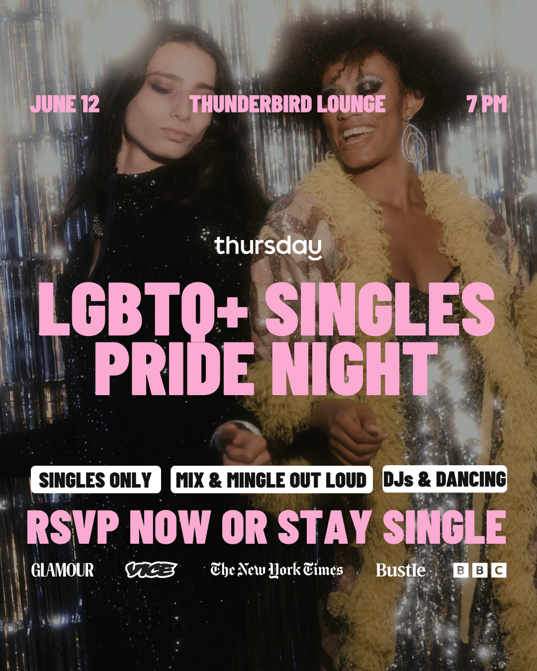 Friday | Pride Night! LGBTQ+ Singles Night at Thunderbird Lounge | Phoenix | Tickets at thursday.com