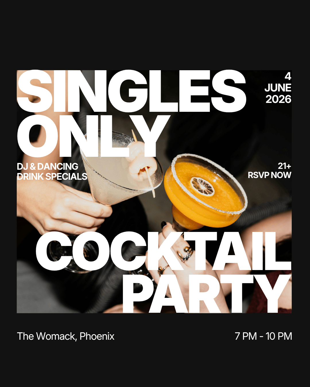 Thursday | Singles Cocktail Night at The Womack | Central Phoenix | Tickets at thursday.com