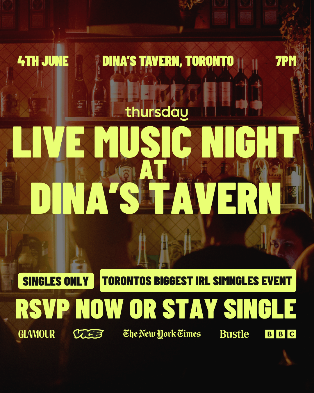 Thursday | Live Music Night @ Dina’s Tavern | Toronto | Tickets at thursday.com