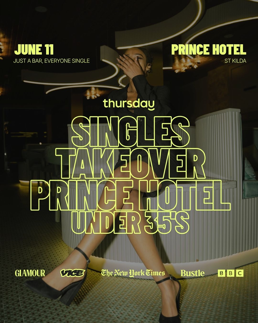 Thursday | Singles Takeover Prince Hotel (Under 35) | St Kilda | Tickets at thursday.com