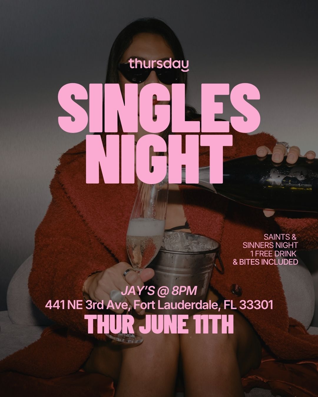 Thursday | Saints & Sinners Singles Night 💒 Jay’s | Fort Lauderdale