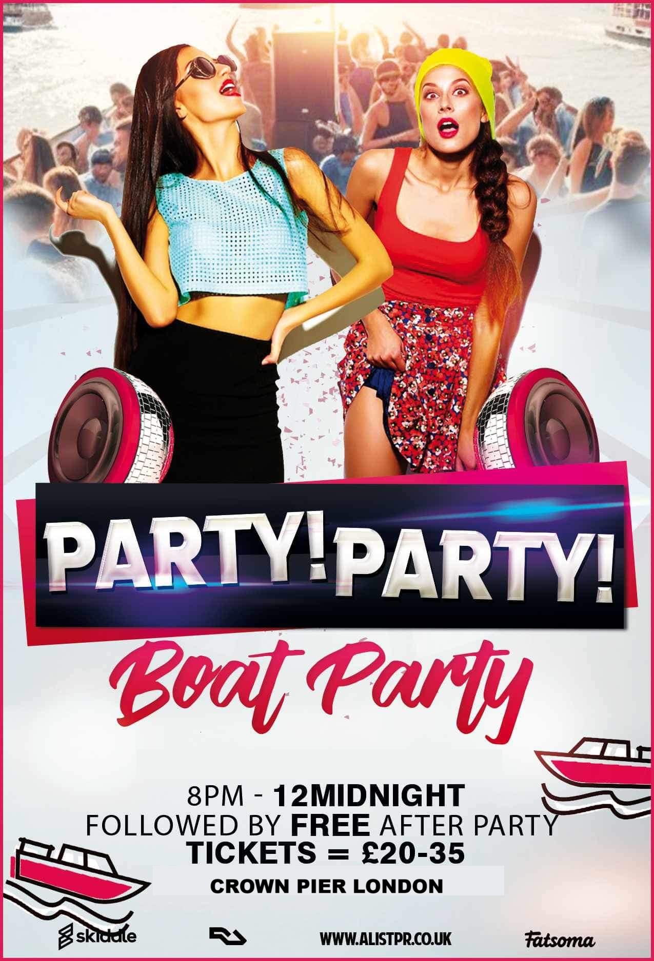 Party Party Boat Party + Free after-party / £20 flash sale