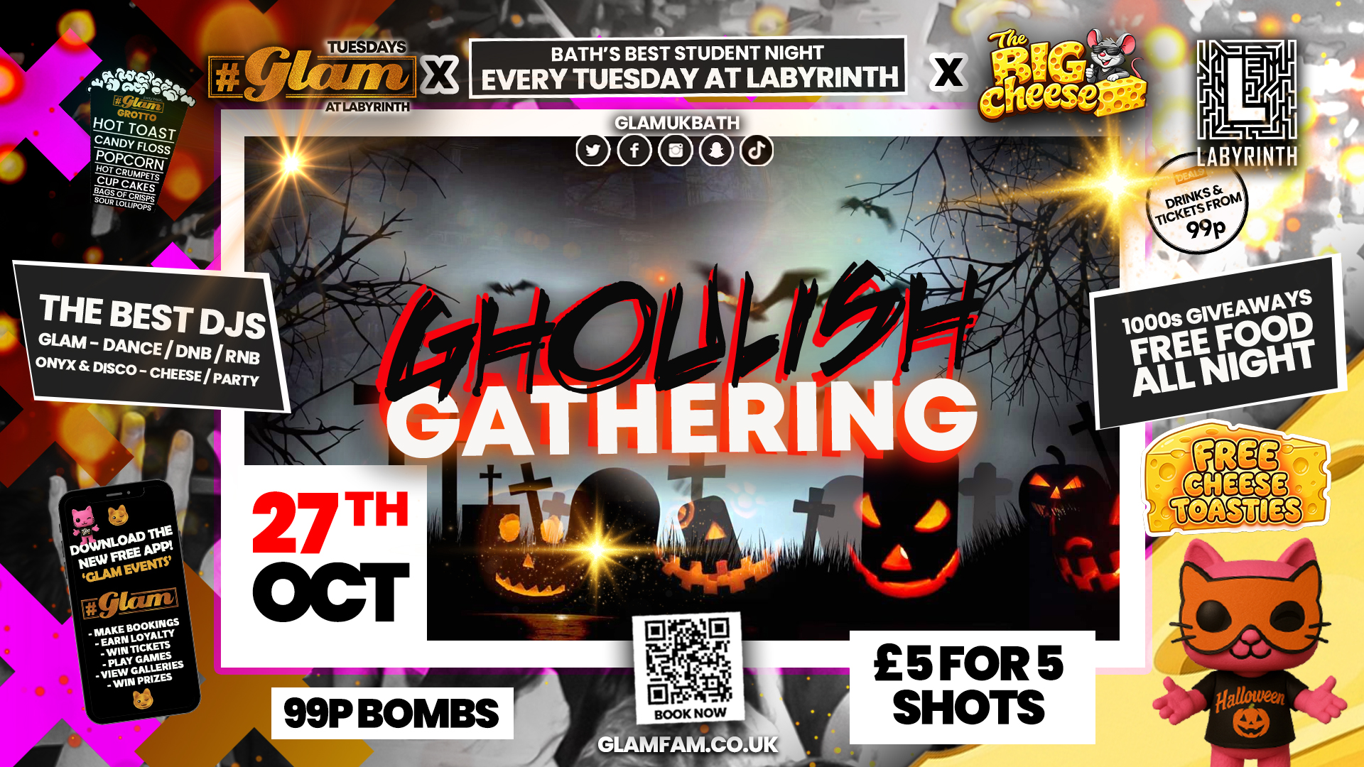 😻  GLAM 👻🧛🏻🧛🏾‍♀️🧟 HALLOWEEN 2026!! 🦇🐈‍⬛🧟‍♀️🎃 Tickets and Drinks from 99p!‼️Every Tuesday at Labyrinth 😻