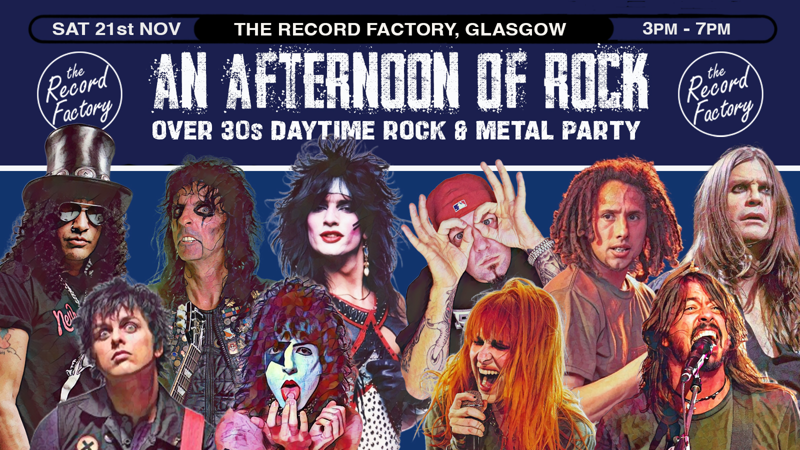 GLASGOW An Afternoon of Rock - Rock/Metal for the over 30s: Sat 21st November, 3pm-7pm