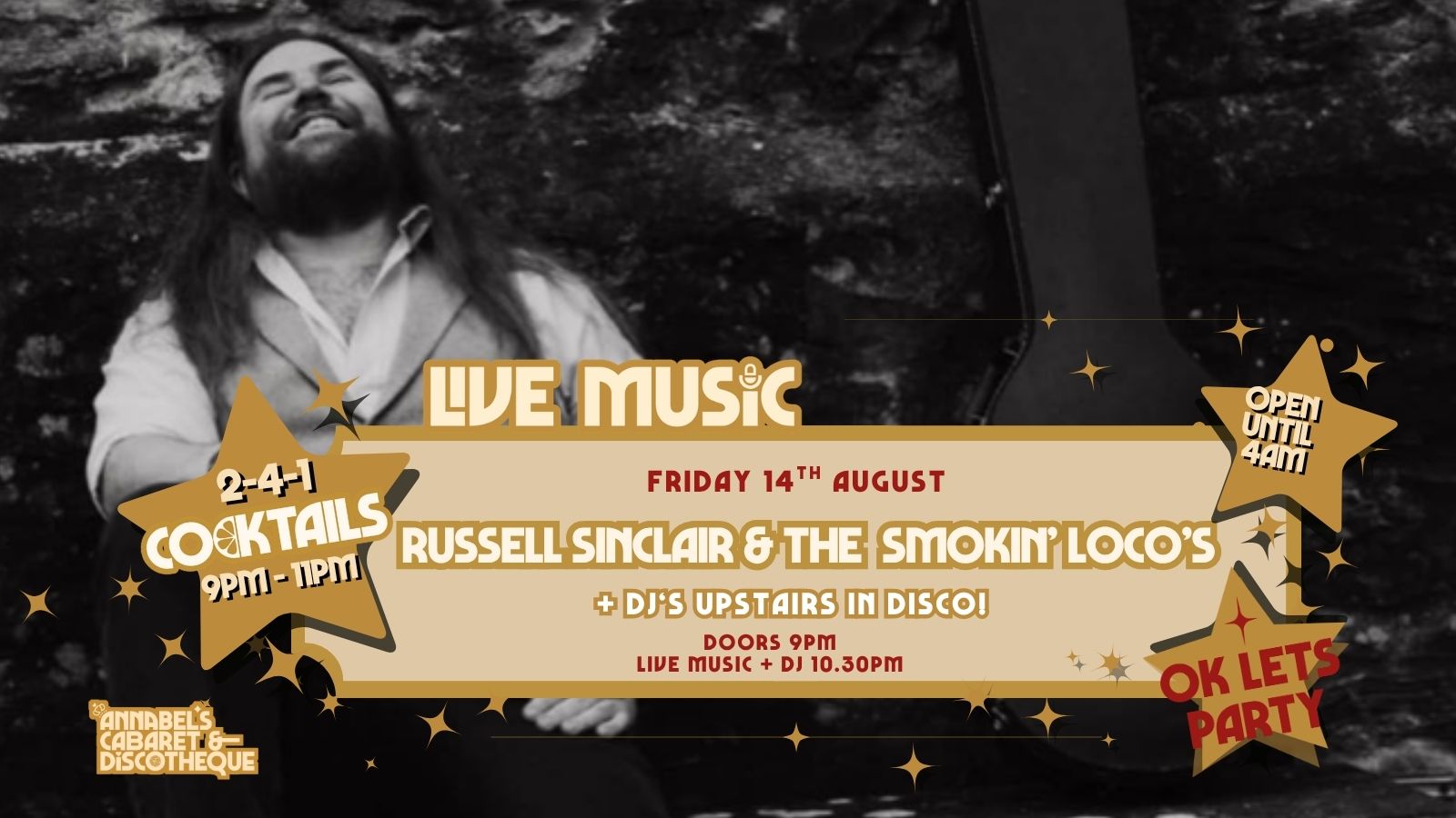 Live Music: RUSSELL SINCLAIR & THE SMOKIN LOCOS // Annabel’s Cabaret & Discotheque