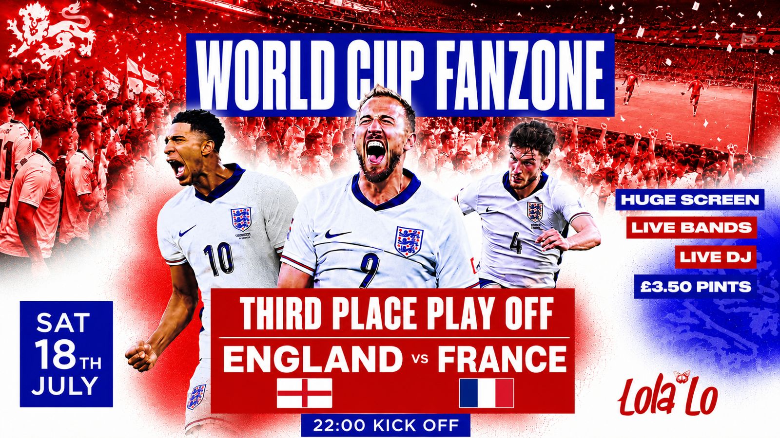FIFA WORLD CUP 3RD PLACE PLAY OFF  🏆 WORLD CUP FAN ZONE 🏴󠁧󠁢󠁥󠁮󠁧󠁿🏆