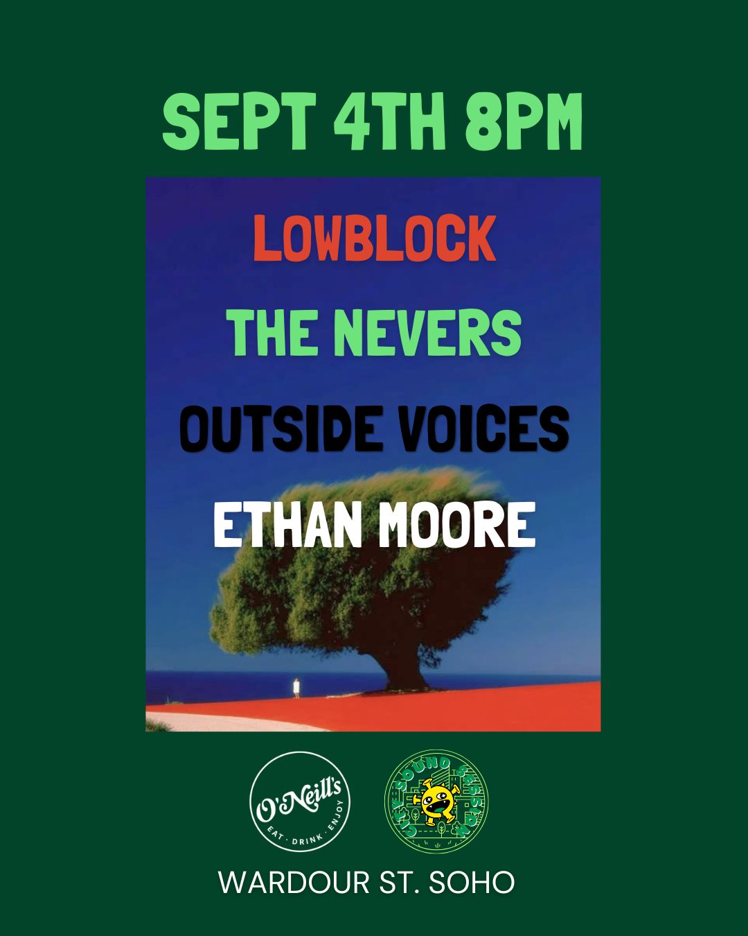 Lowblock, The Nevers, Outside Voices and Ethan Moore