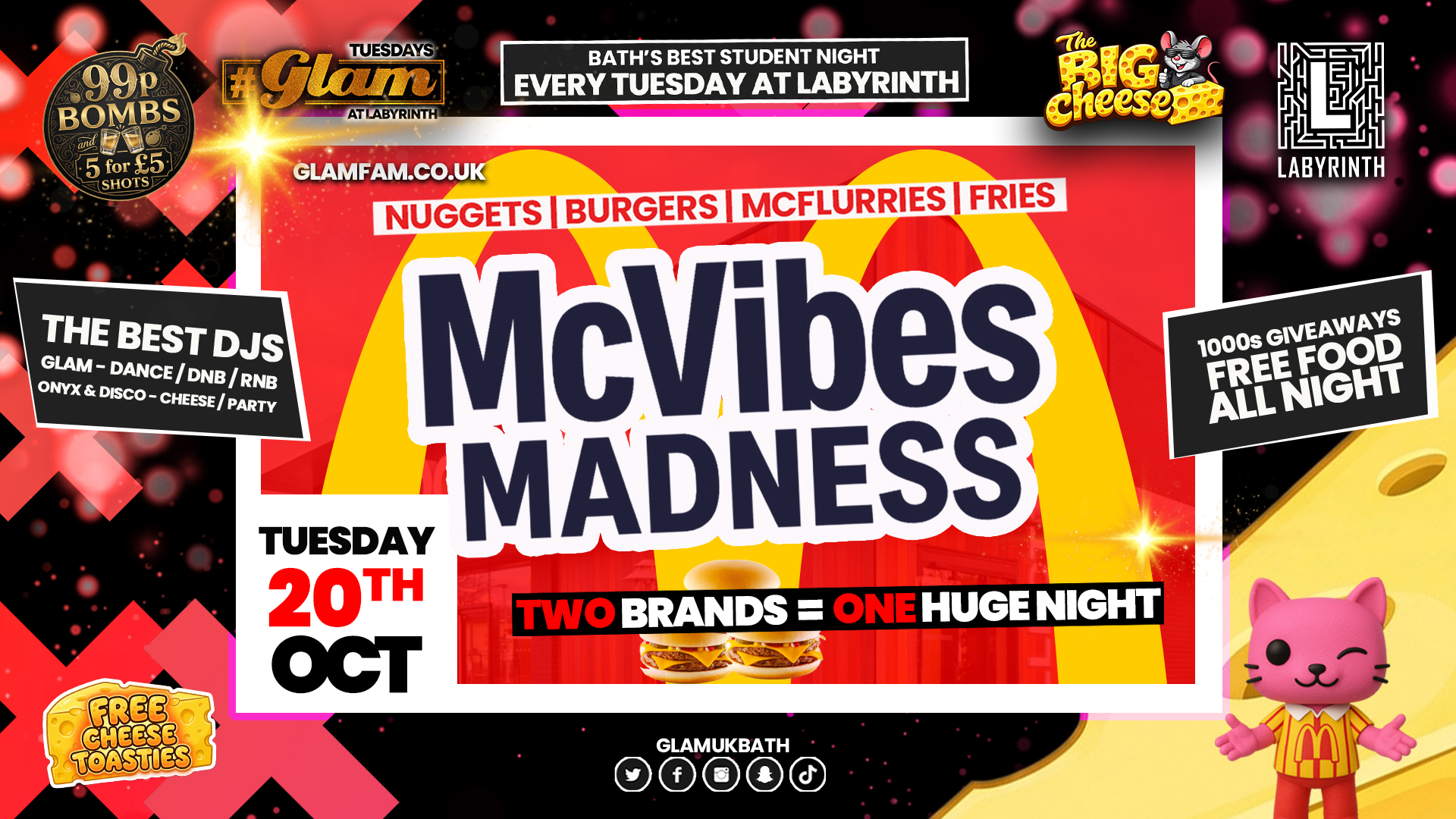 😻  GLAM | 🍔 MC VIBES MADNESS!! 🍟 2 Brands - One HUGE NIGHT! 🤯 | Tickets and Drinks from 99p!‼️