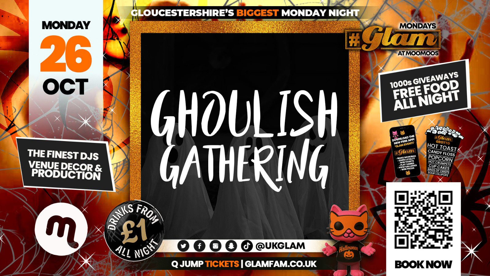 Glam Cheltenham 🧟🦇🐈‍⬛ GLAM HALLOWEEN 2026! 🧛🏽‍♂️🎃👻 - The Ghoulish Gathering!!  £1 Drinks ALL NIGHT! ❤️‍🔥