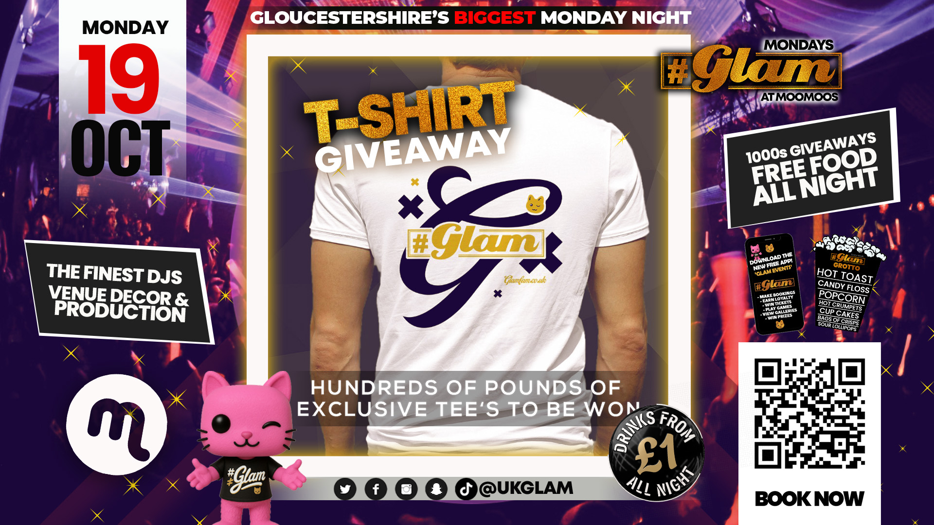 Glam Cheltenham |  EXCLUSIVE T-SHIRT GIVEAWAY! 👕👚 £1 Drinks ALL NIGHT! ❤️‍🔥