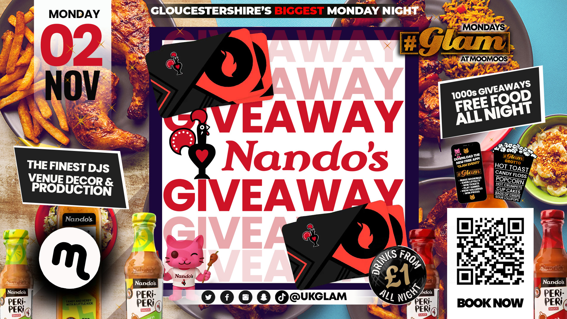 Glam Cheltenham - NANDOS TAKEOVER!! 🌶️ £1 Drinks ALL NIGHT! ❤️‍🔥