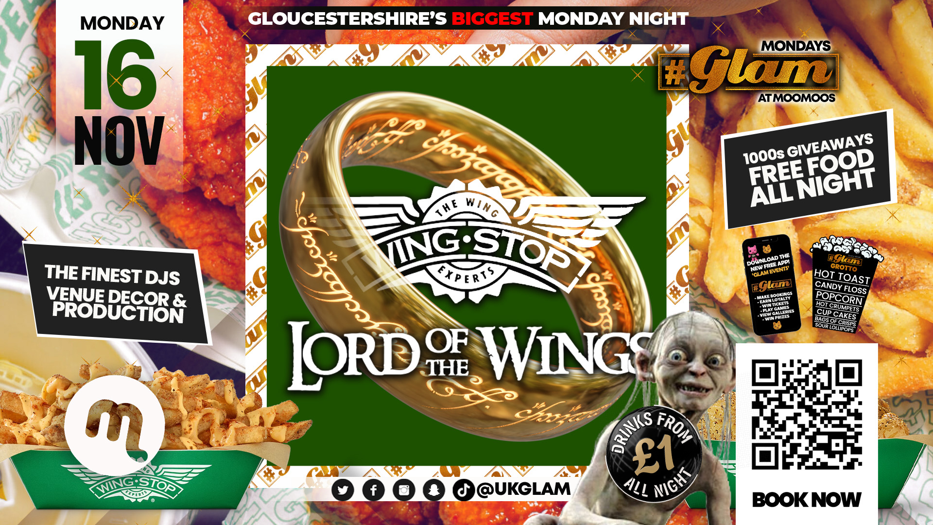 Glam Cheltenham - LORD OF THE WINGS! 😝 Wingstop Giveaway! 😋£1 Drinks ALL NIGHT! ❤️‍🔥