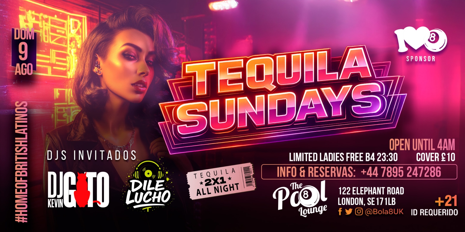Tequila Sundays at Bola 8 | Sunday 9 August