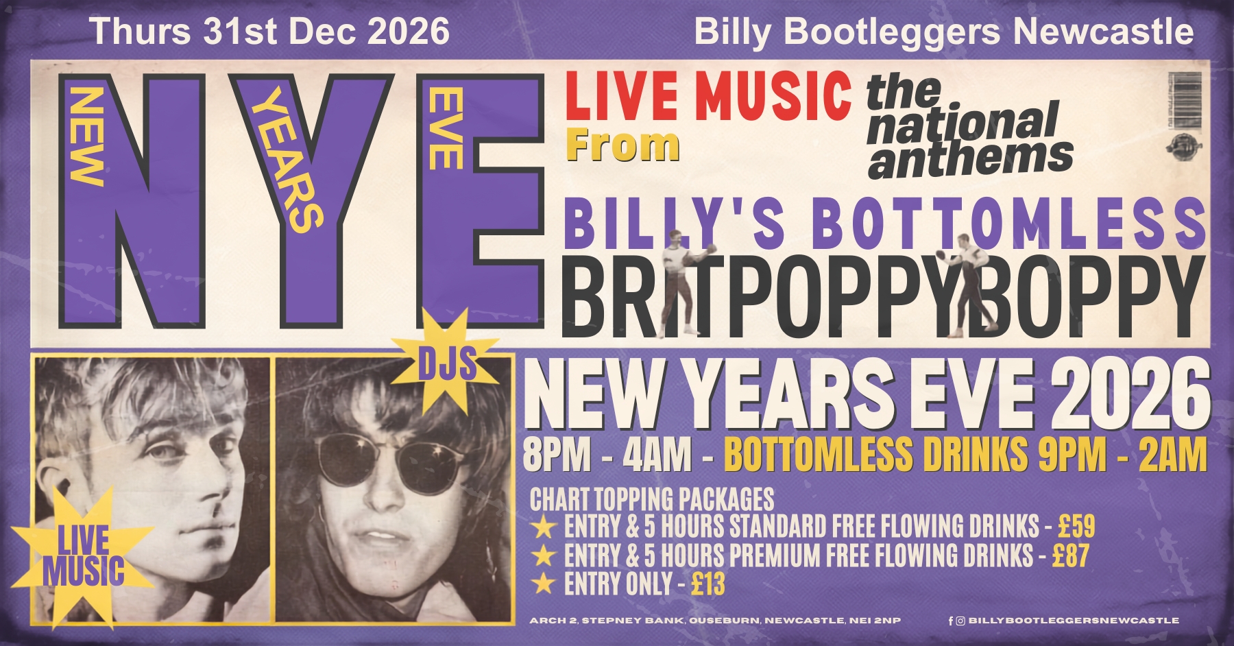 Billy's Bottomless Britpoppy Boppy - New Year's Eve 2026