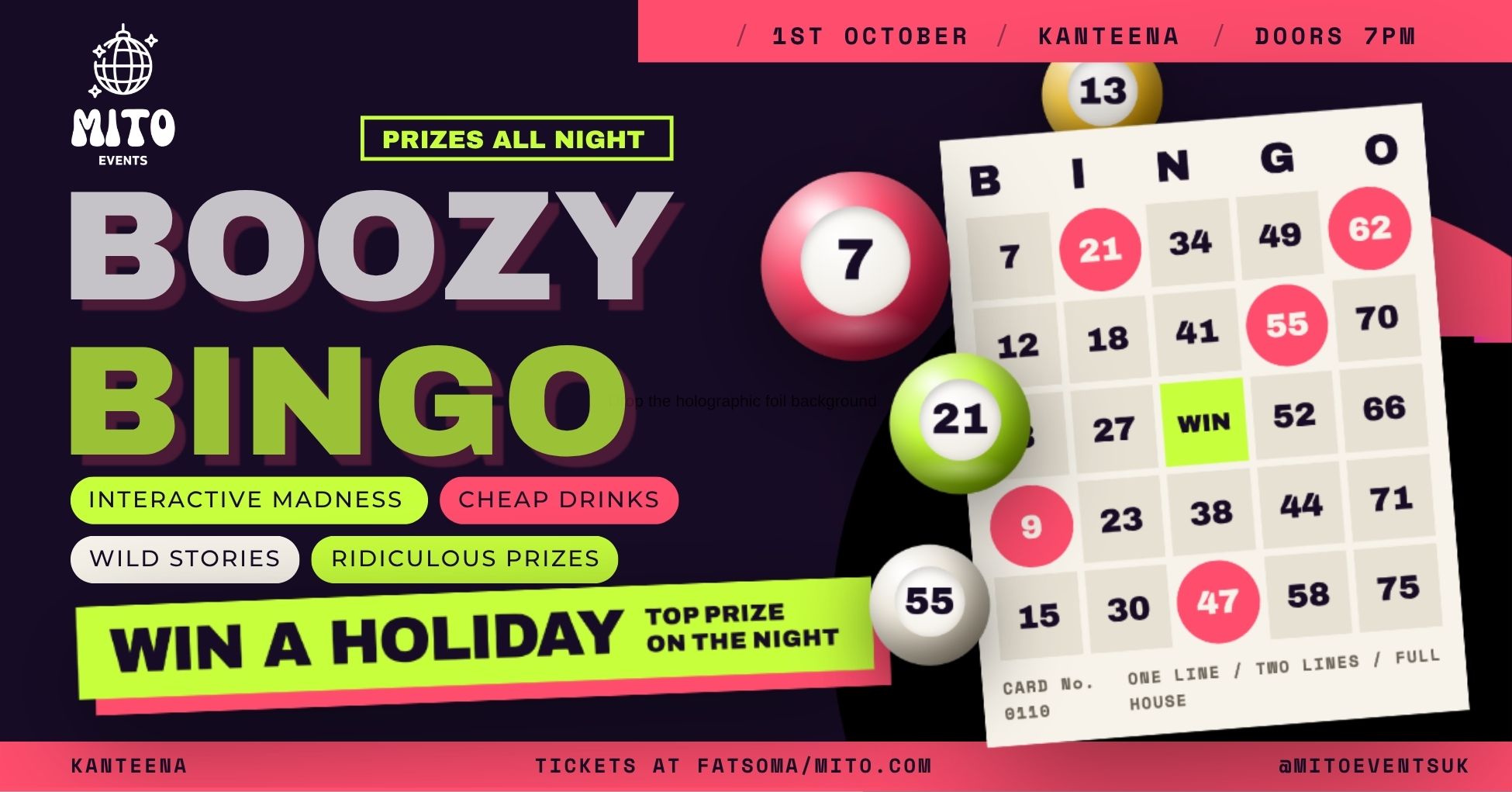 ✈️ LANCASTER FRESHERS 26' - BOOZY BINGO - WIN A HOLIDAY! ✈️