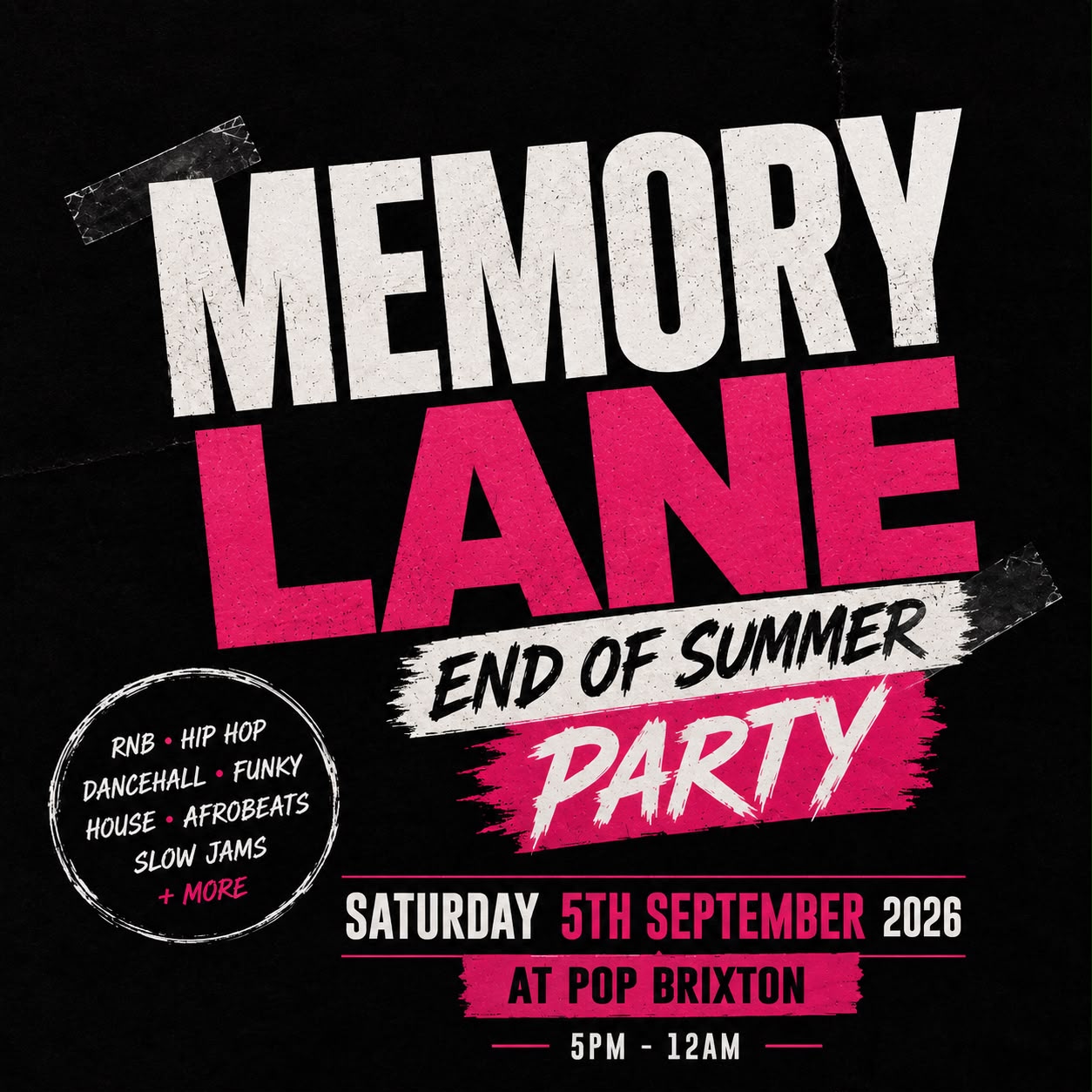 Memory Lane – Throwback Day Party