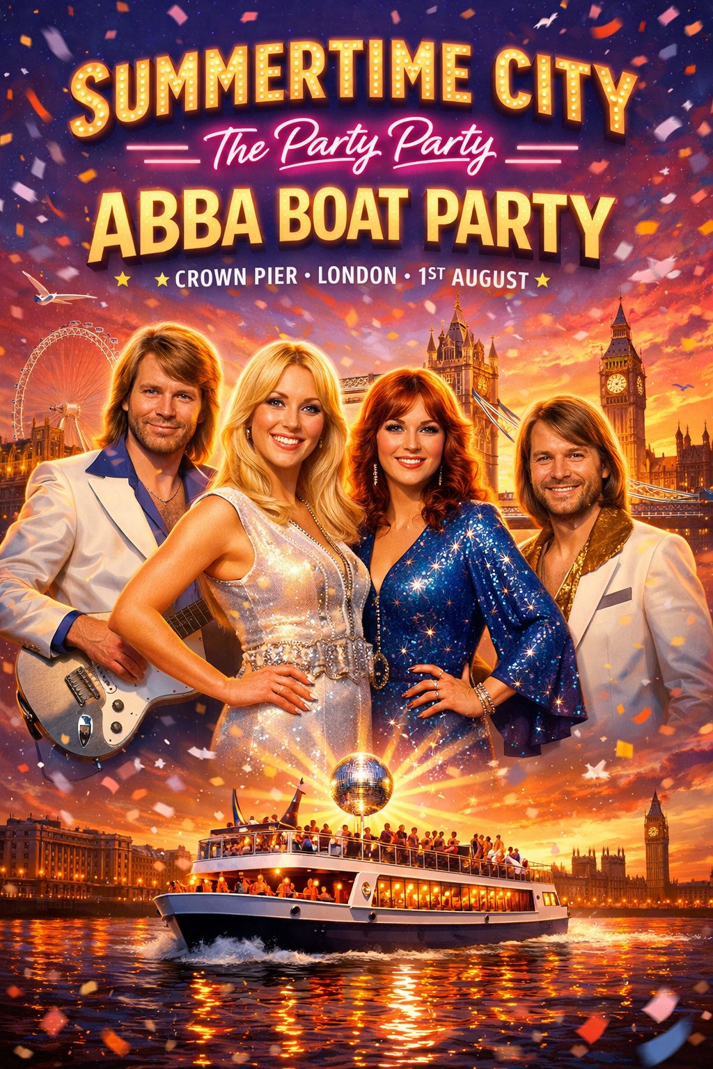SUMMERTIME CITY THE ABBA DAYTIME BOAT PARTY £10 FLASH SALE
