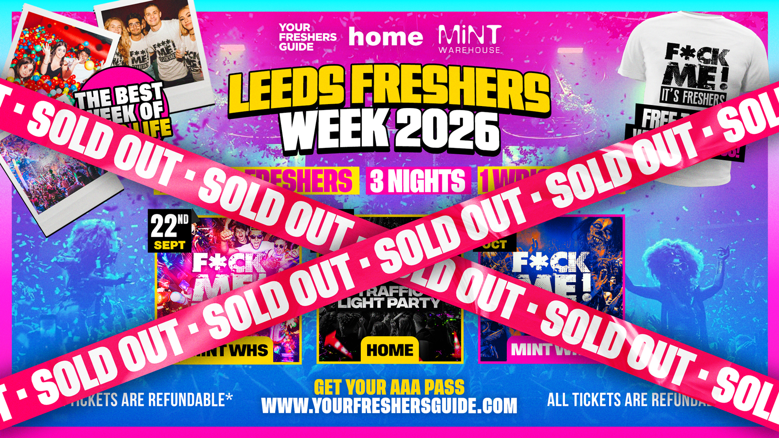 Leeds Freshers Week 2026 - Official Your Freshers Guide | Leeds Freshers 2026 - SOLD OUT ⛔ - Limited Individual Tickets Available Within! ⚠️