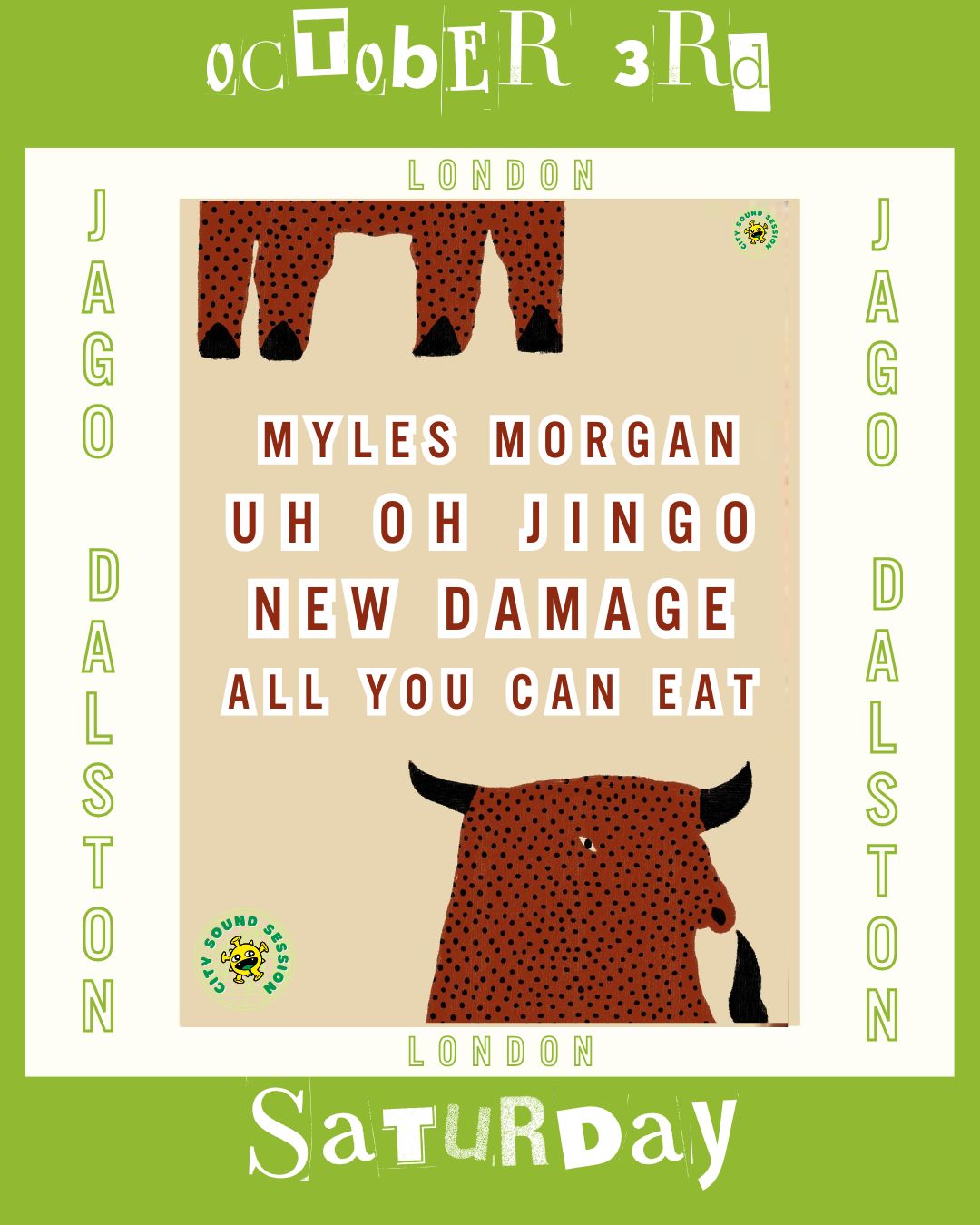 Myles Morgan, Uh Oh Jingo, New Damage and All You Can Eat
