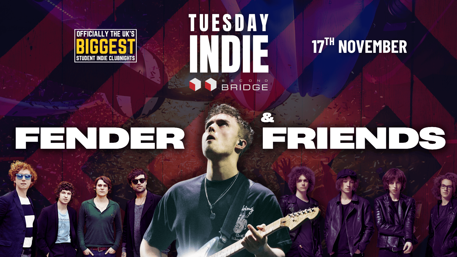 Tuesday Indie FENDER & FRIENDS SPECIAL at Second Bridge - 17th November