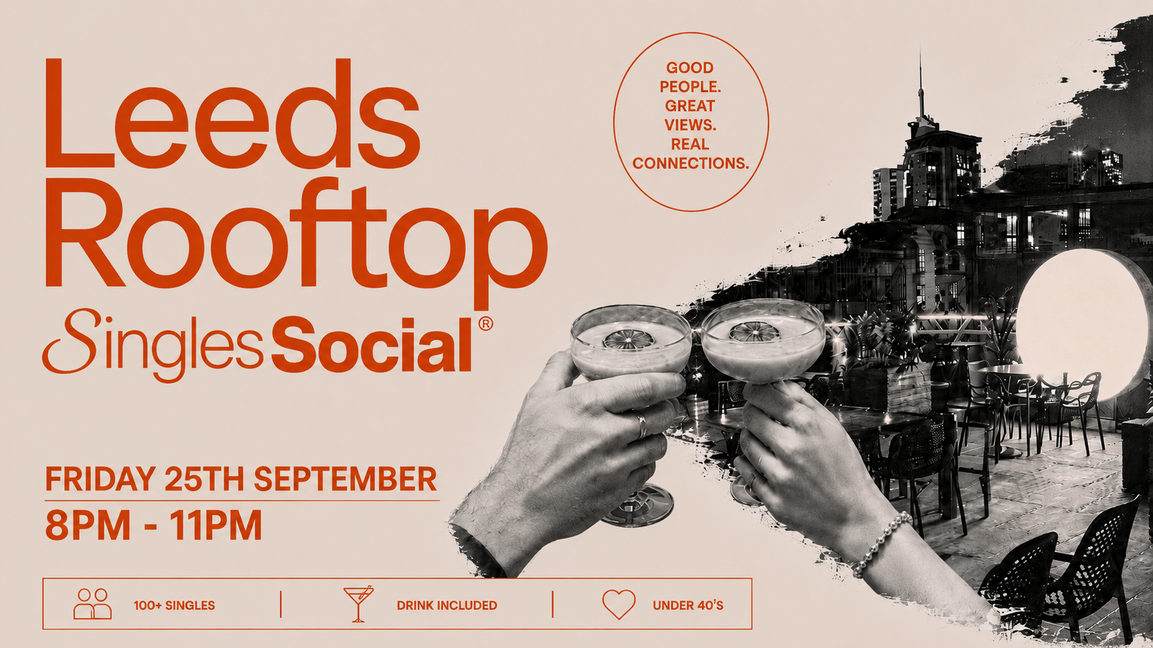 Leeds Rooftop Singles Social | 100+ Singles | Under 40s