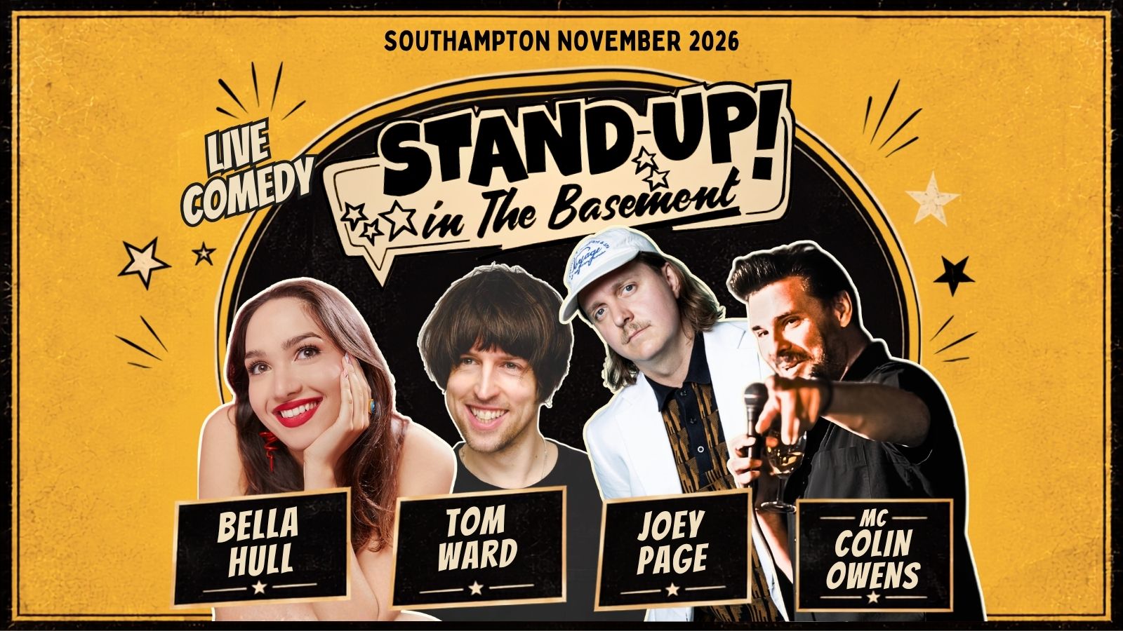 Stand Up Comedy with Bella Hull, Tom Ward and Joey Page