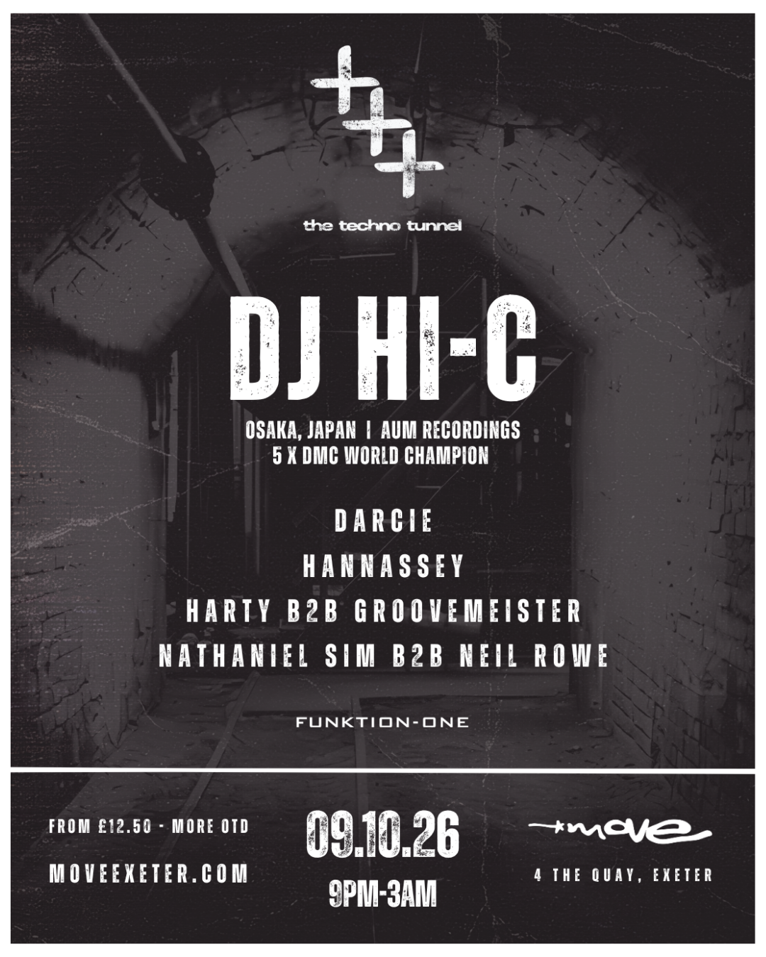 The Techno Tunnel | DJ HI-C (Japan) + more | 09.10.26 | Move Exeter