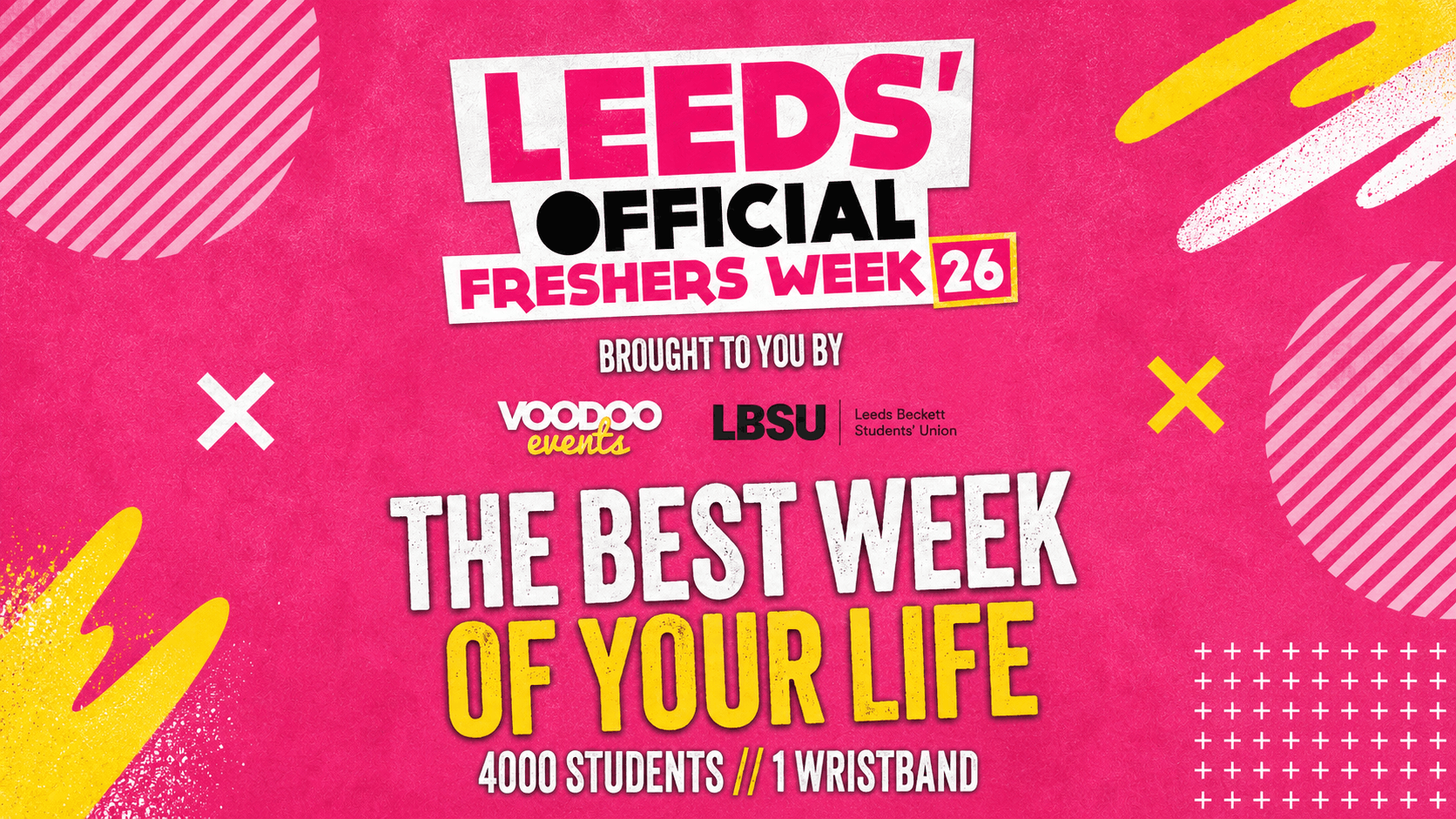 The Leeds Beckett Official Freshers Wristband 2026 20TH-26TH September