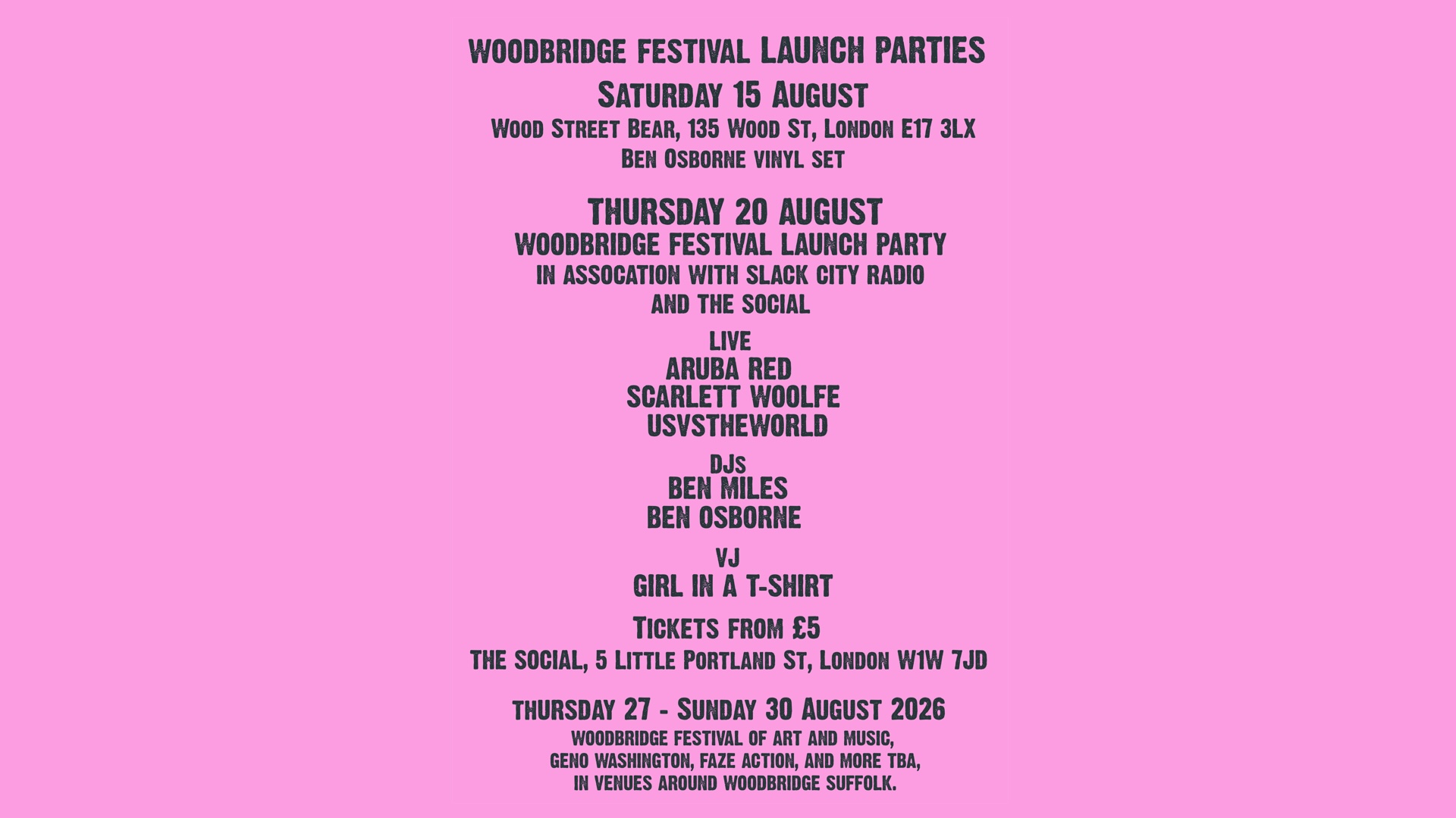 Woodbridge Festival of Art and Music Launch Party at The Social