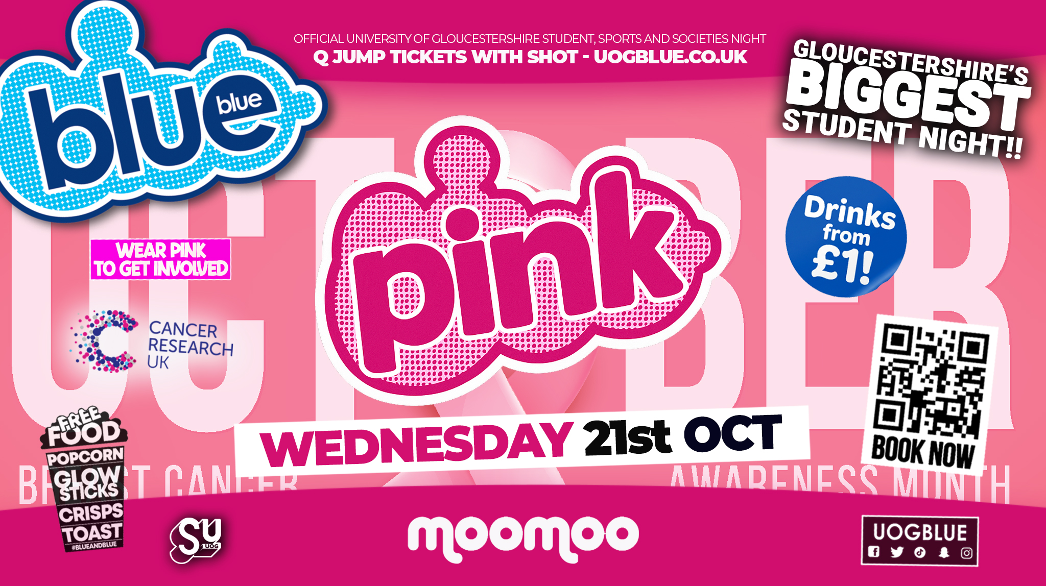 BLUE AND BLUE - 🩷 PINK & PINK 🩷 Gloucestershire’s Biggest Student Night! 🤯 £1 Drinks ALL NIGHT!