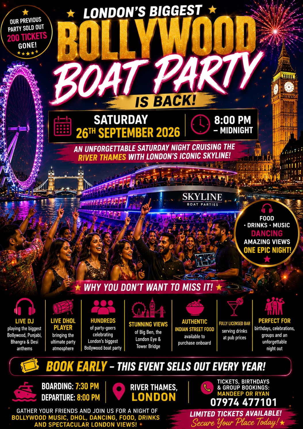 🚢 LONDON’S BIGGEST BOLLYWOOD BOAT PARTY IS BACK! 🇮🇳✨