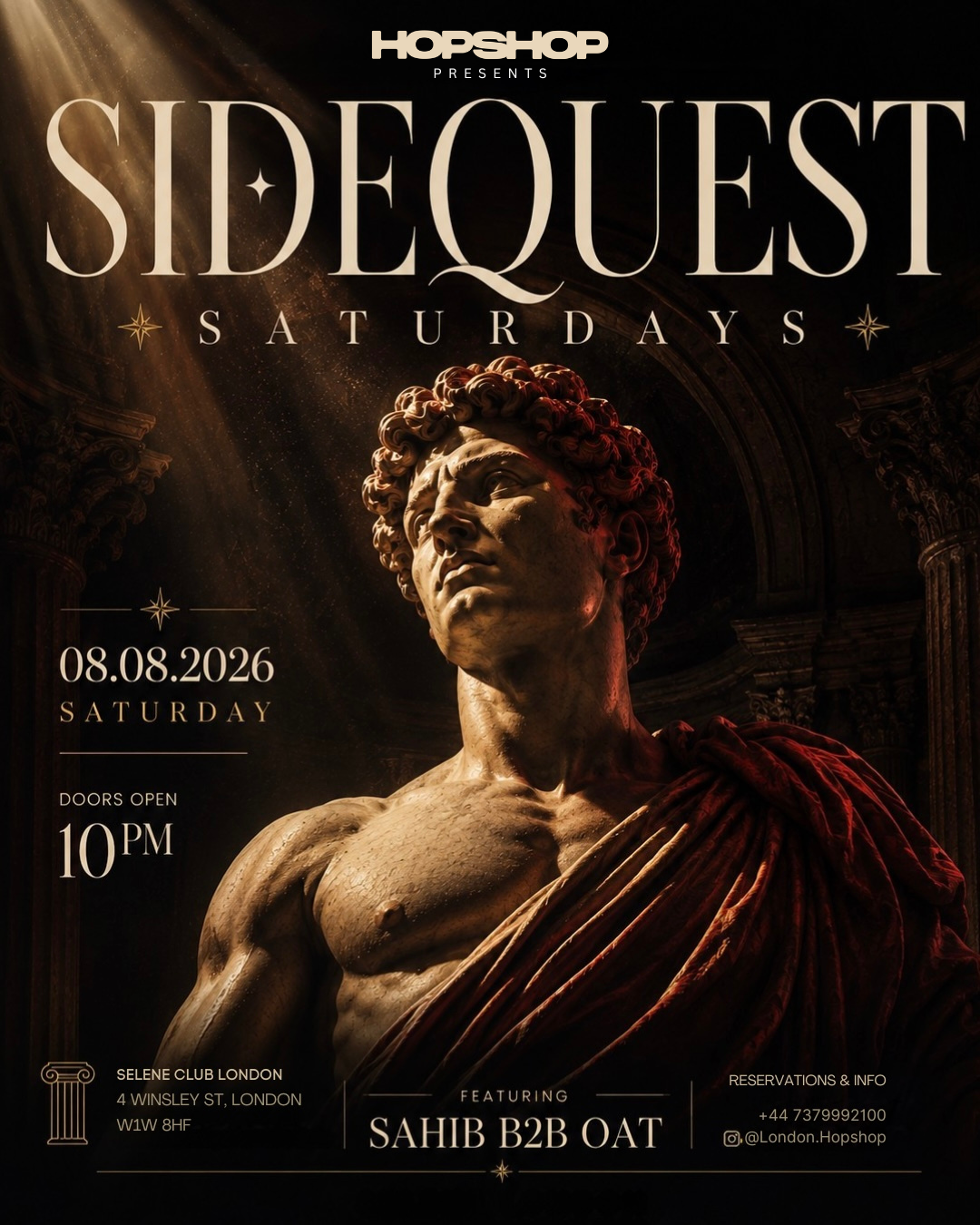 HOPSHOP PRESENTS : SIDEQUESTS SATURDAY 08/08