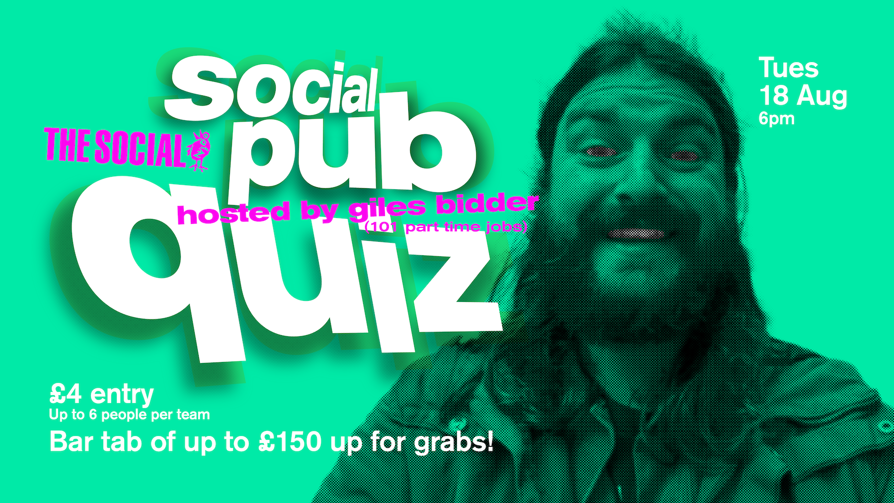 The Social Pub Quiz: Hosted by Giles Bidder