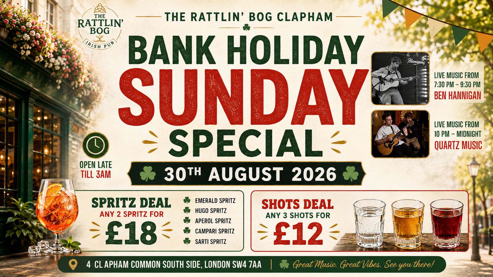 Bank Holiday Sunday Special | Live Music & Drinks Deals