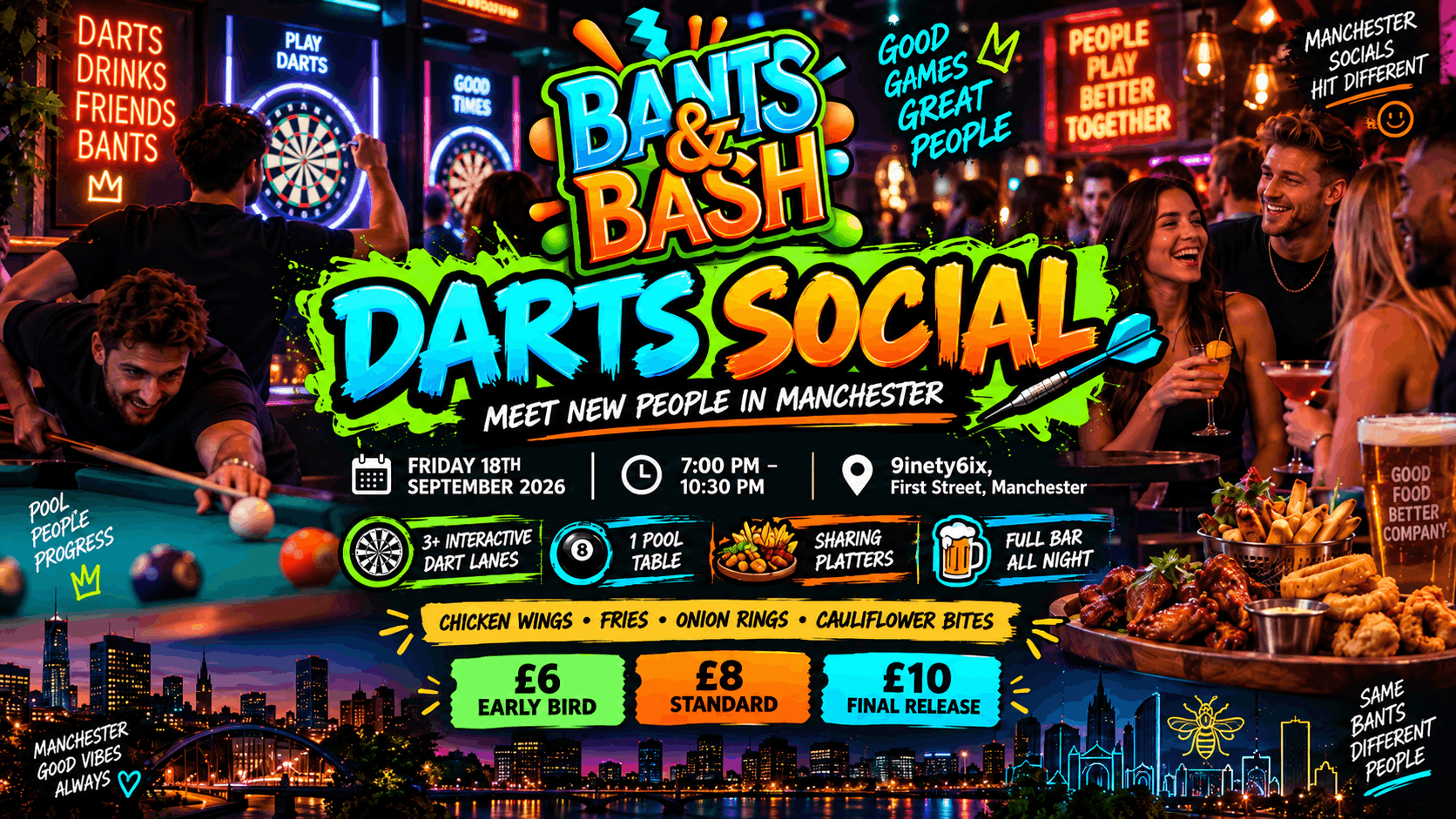 Meet New People in Manchester | Friday Night Darts Social | Games, Food & Good Vibes
