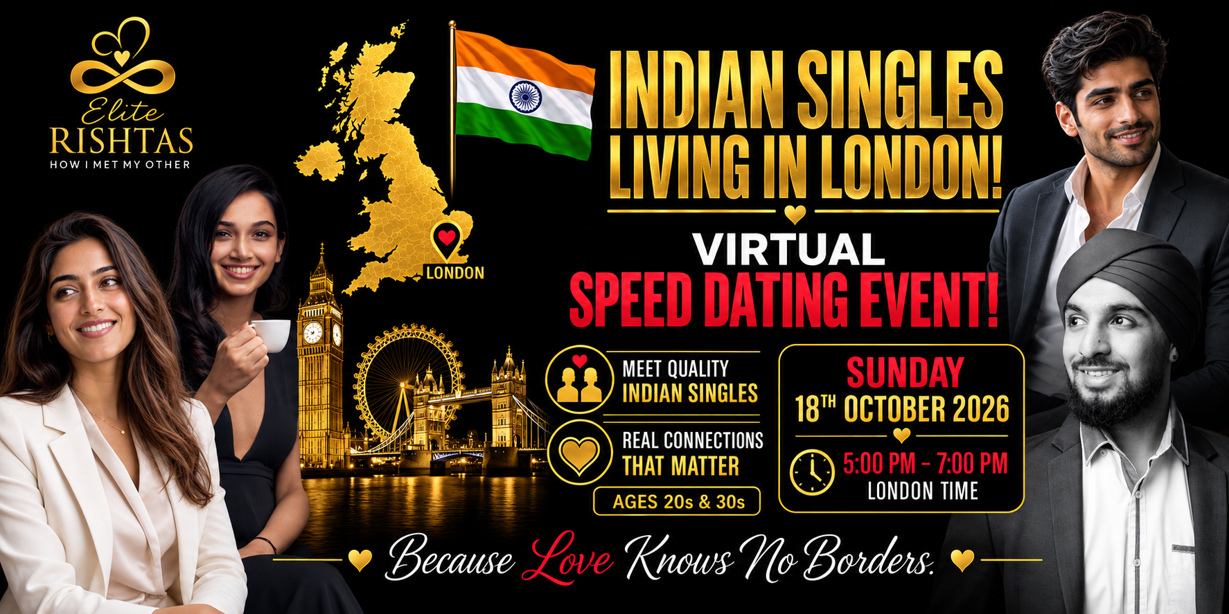 Online Speed Dating | For Indian Singles in London, UK (Ages 20s-30s)
