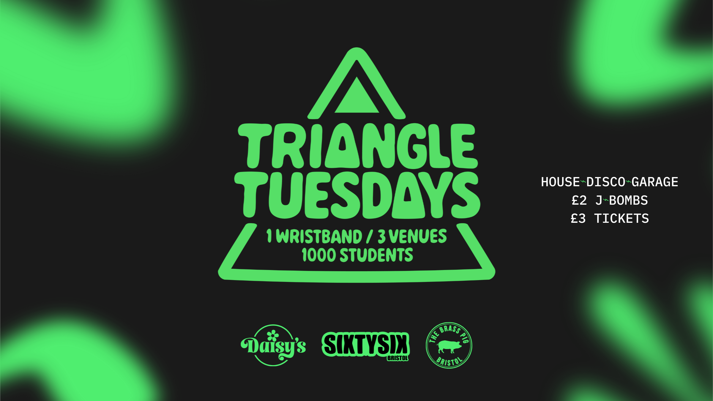 Triangle Tuesdays: 3 Venues - 1000+ Students - 1 Ticket