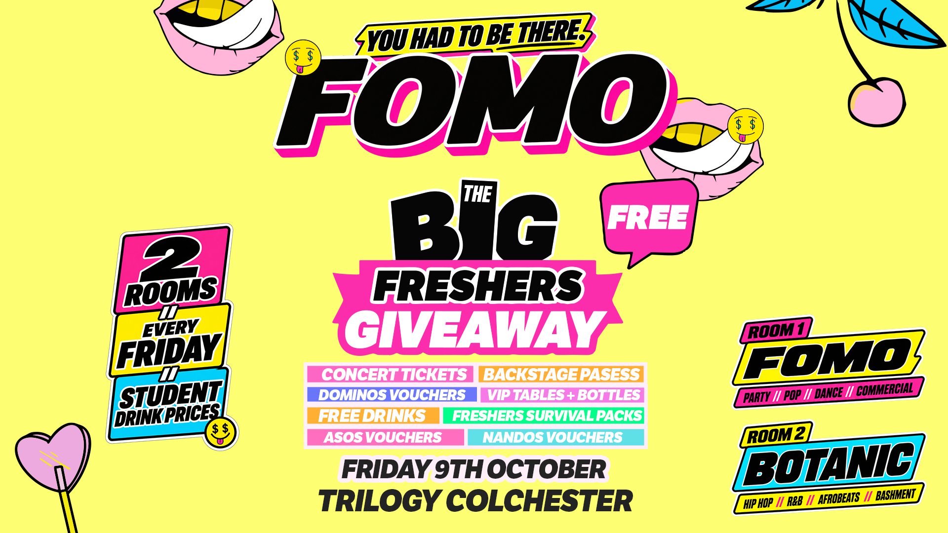 FOMO LAUNCH NIGHT - THE BIG FRESHERS GIVEAWAY NIGHT - ESSEX FRESHERS 2026