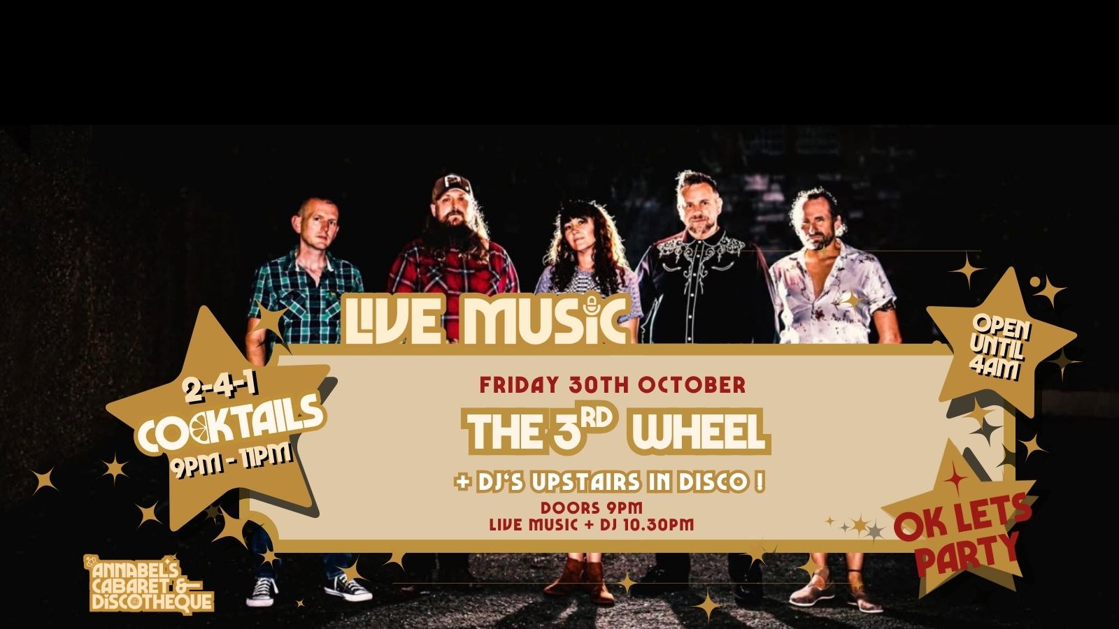 Live Music: THE 3RD WHEEL // Annabel’s Cabaret & Discotheque