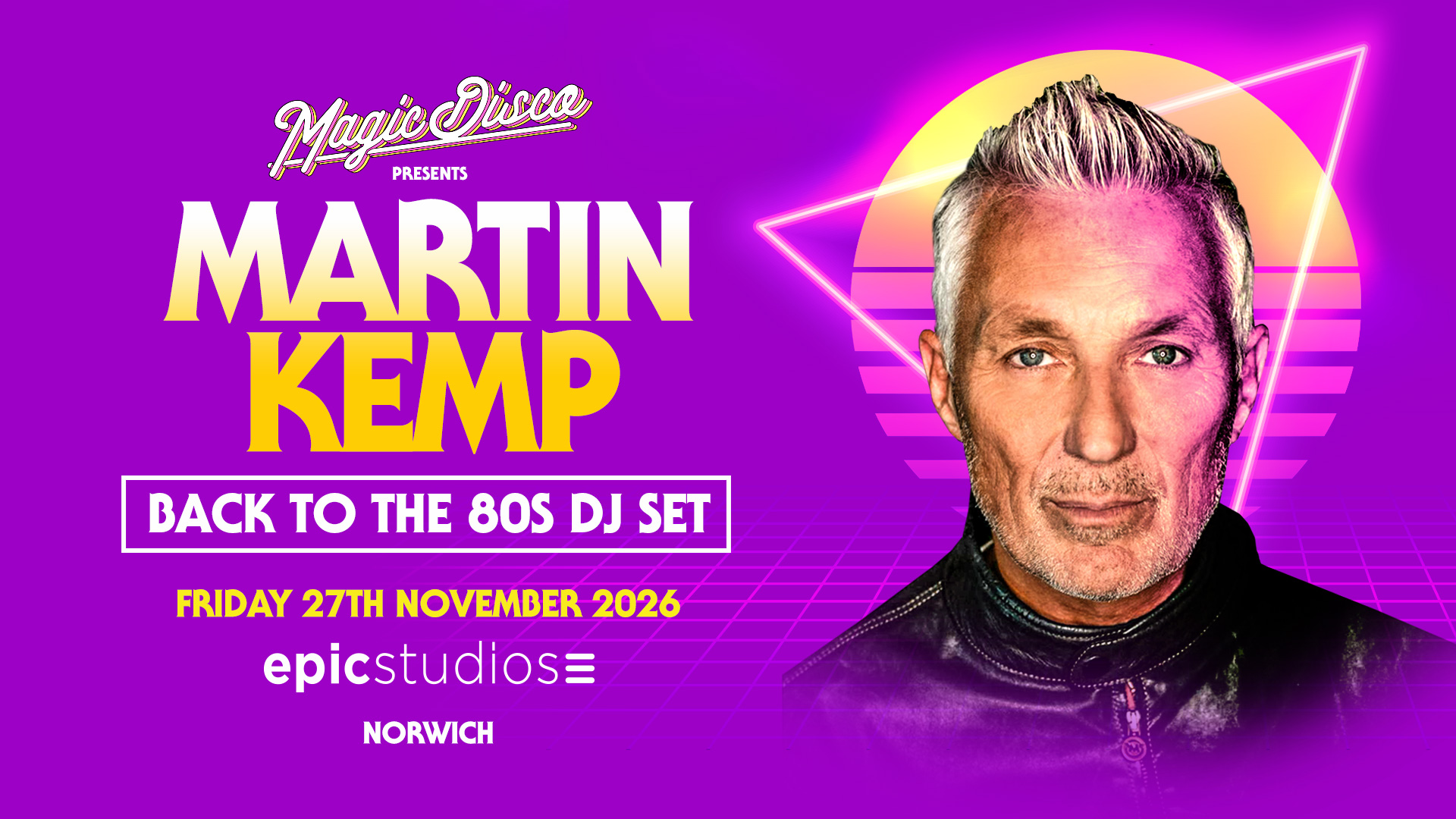 Martin Kemp Live DJ set - Back to the 80's - Norwich