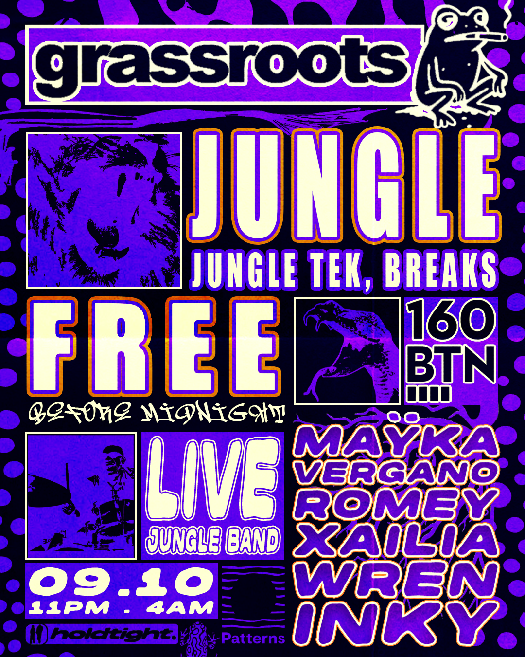 GRASSROOTS 🐸 FREE entry -  Jungle, Jungle Tek, Breaks - 09/10
