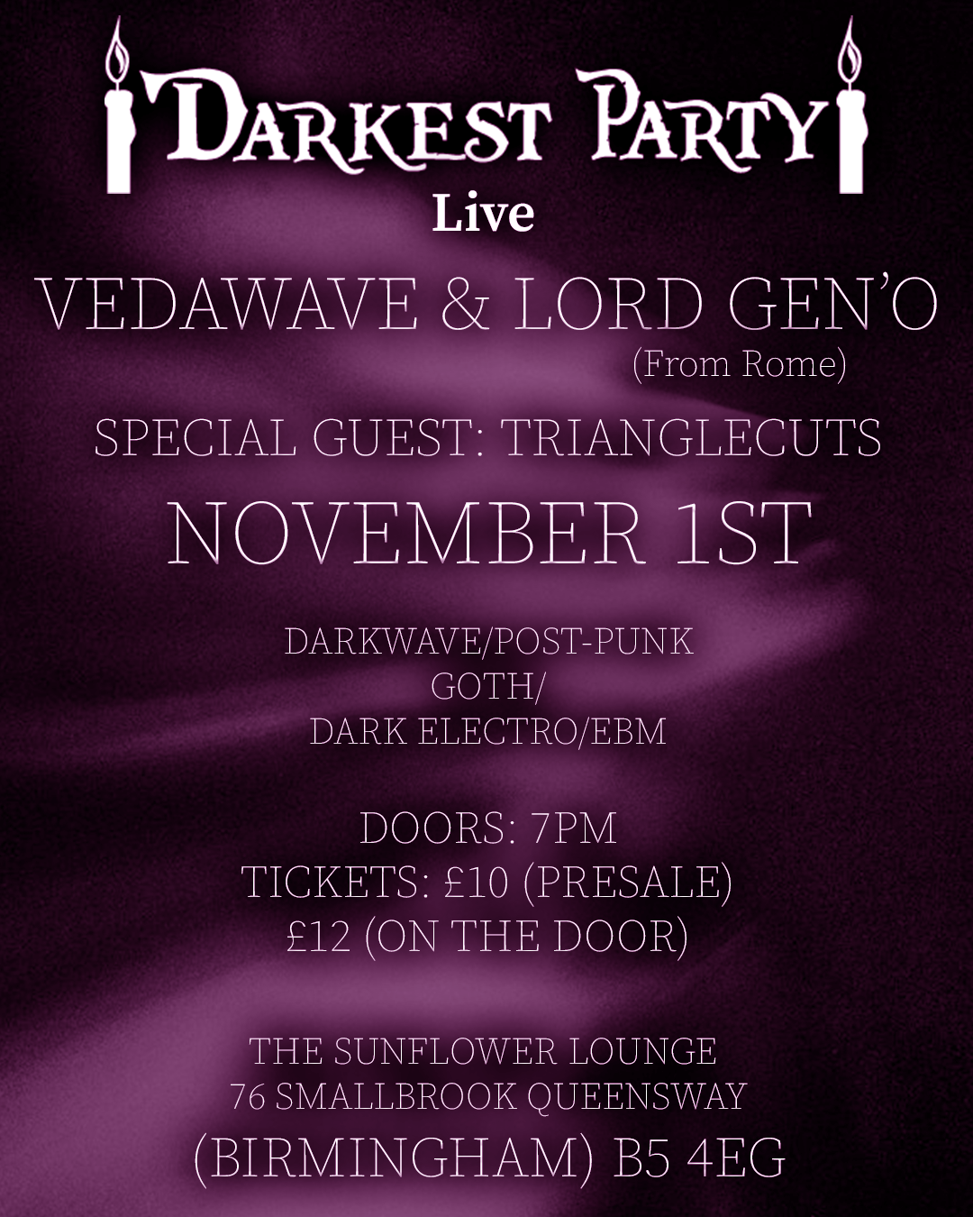 vedawave & Lord Gen'o | Darkest Party, The Sunflower Lounge, Birmingham