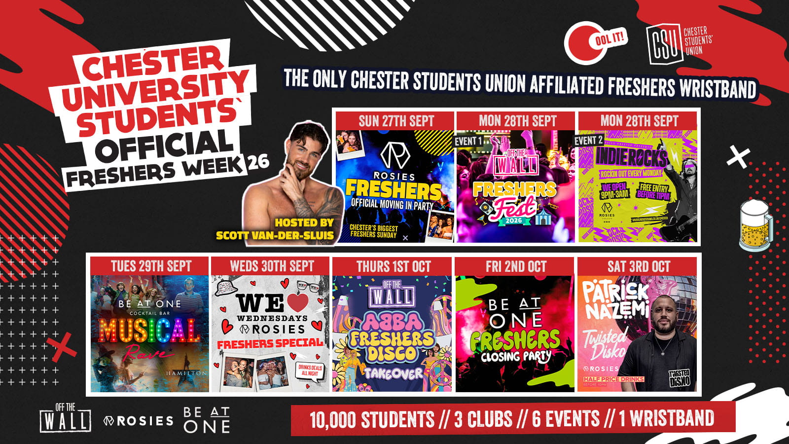 University Of Chester Students - OFFICIAL - All Access Freshers Wristband 2026