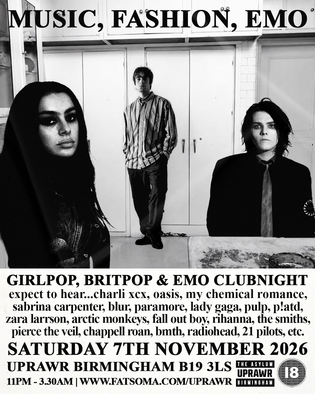 Music, Fashion, Emo  🖤 A Night of Girl Pop, Brit Pop, Emo and Rock Music  🖤