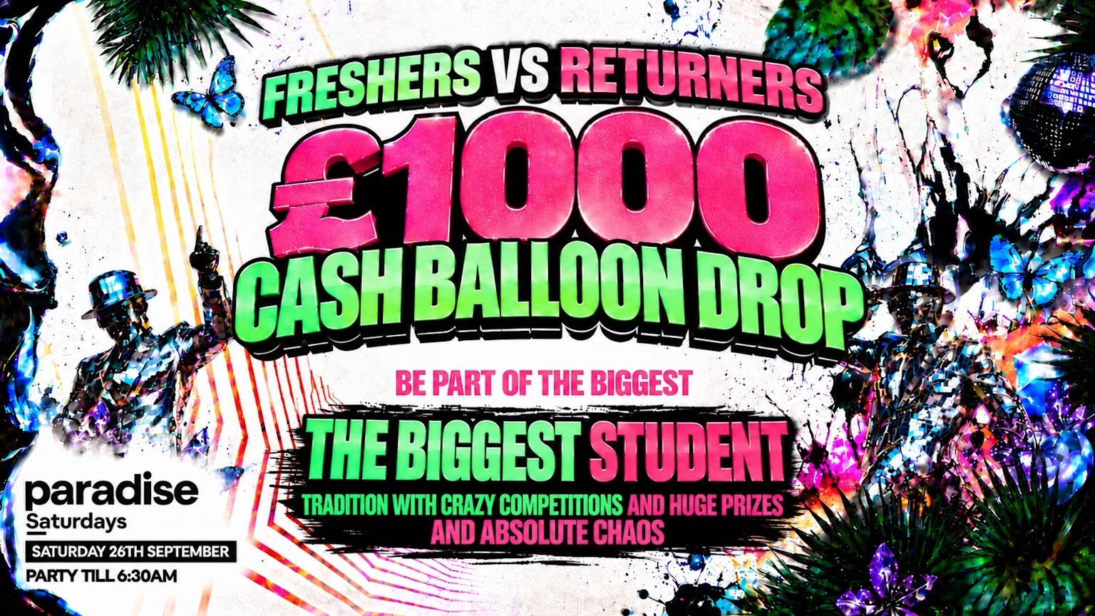 £1000 CASH BALLOON DROP TONIGHT – 43 TICKETS LEFT