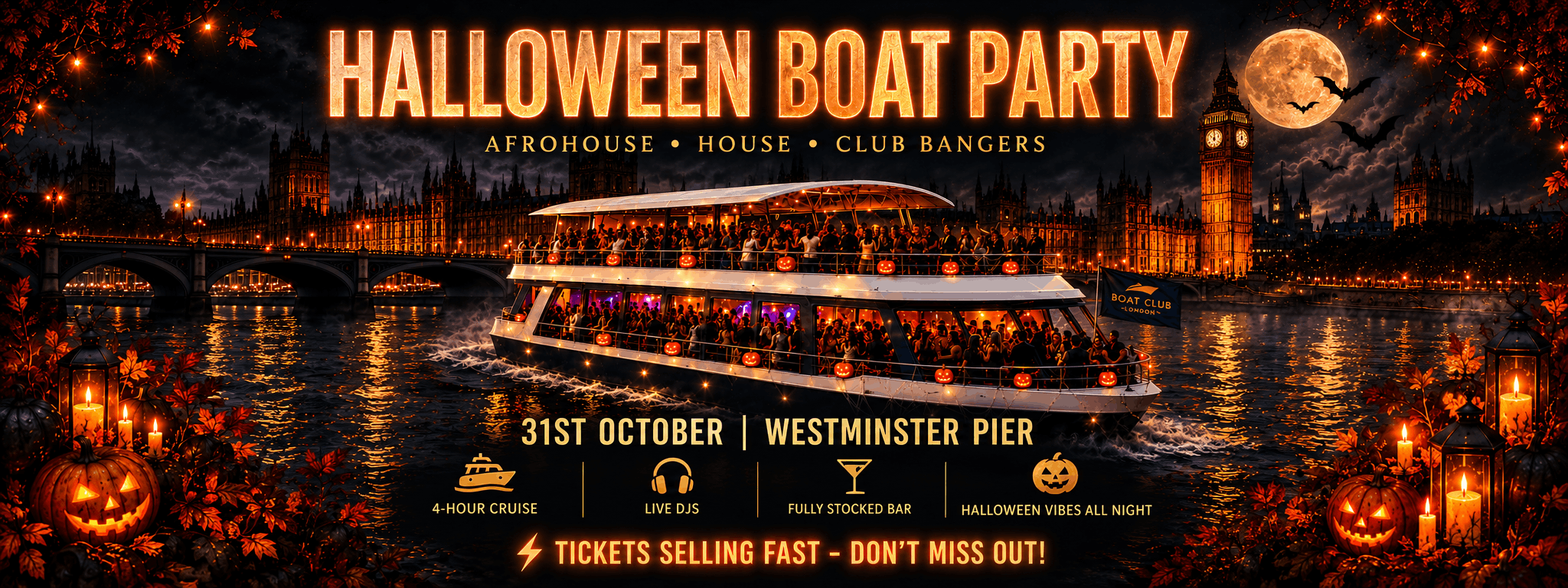 London's Hottest Halloween Boat Party - 31st October