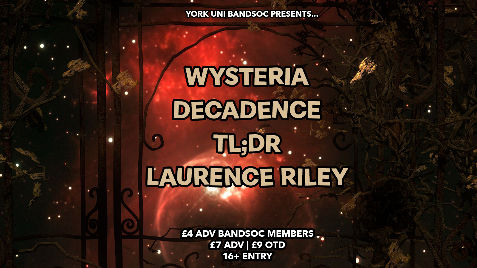 BANDSOC PRESENTS... WYSTERIA | DECADENCE | TL;DR | LAURENCE RILEY
