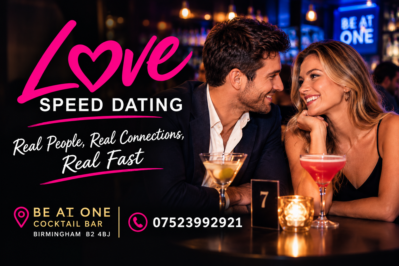 Speed Dating Singles Night Birmingham ages 30's & 40's