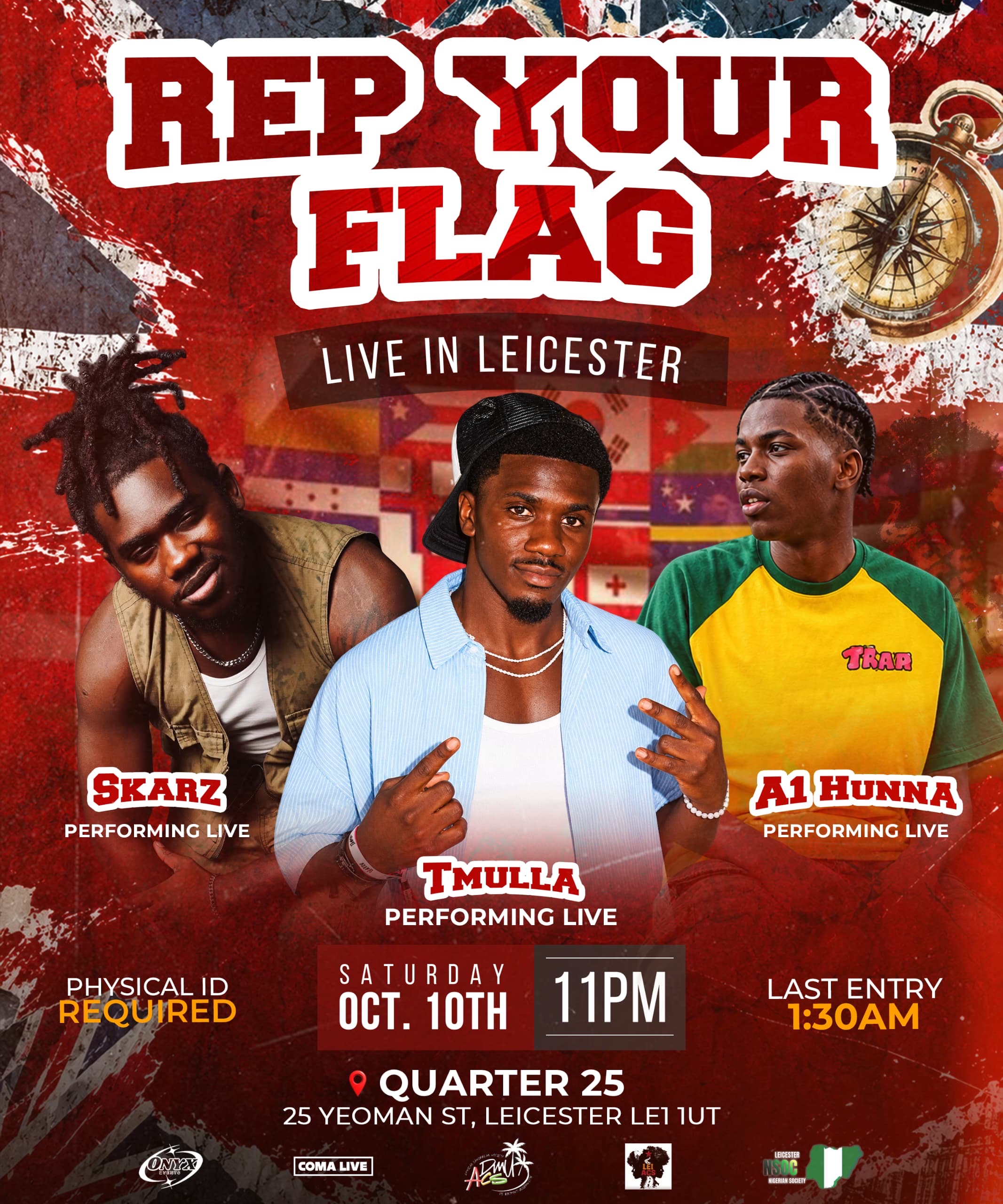 SKARZ X TMULLA X A1 HUNNA LIVE IN LEICESTER!! Presented by: ONYX EVENTS REP YOUR FLAGPARTY